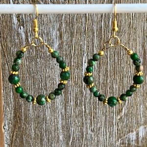 22063 Green Jasper earrings